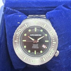 Aragon A335 Black and Silver Men's Dive Watch